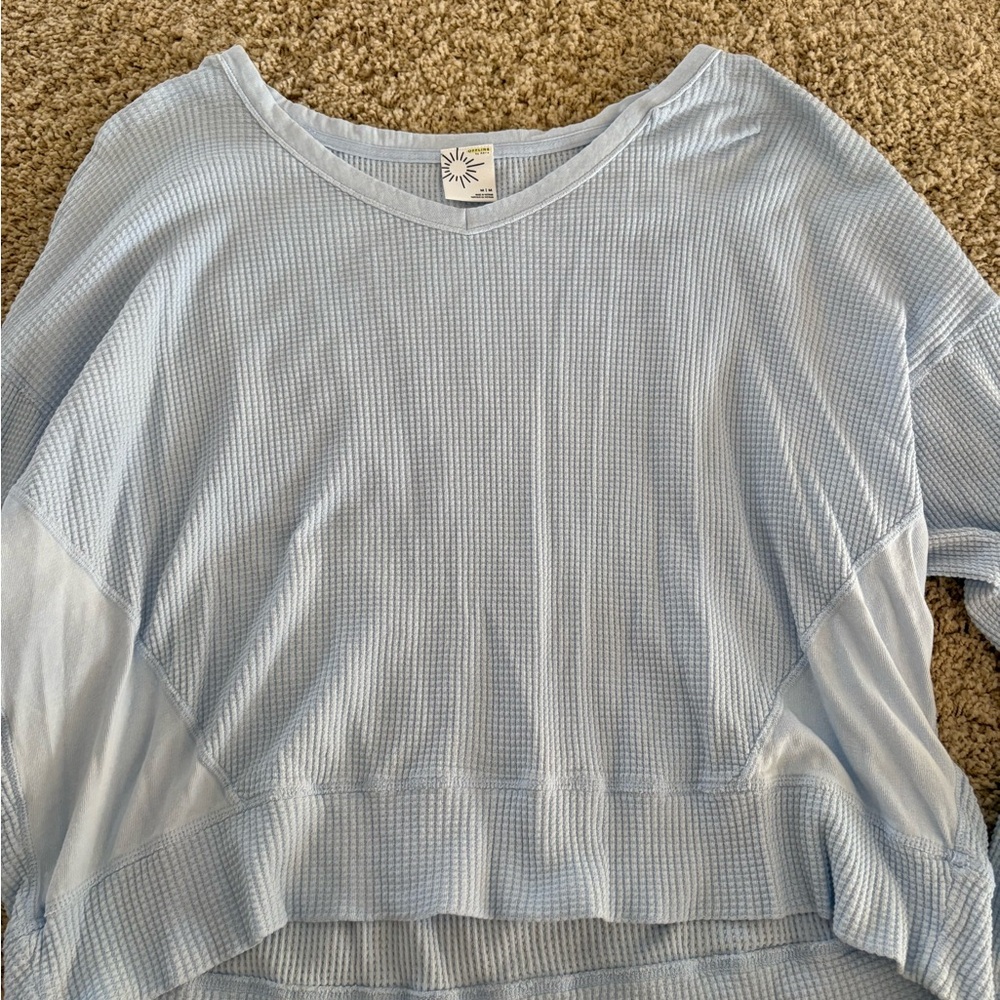 Aerie Light Blue Waffle Knit Sweater